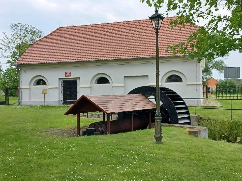 Budynek w otoczeniu zieleni.